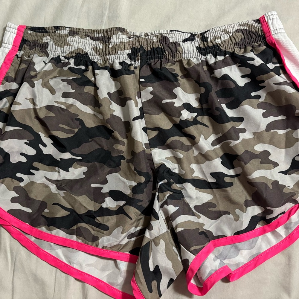 Zone Pro Camo Athletic Shorts with Pink Accents